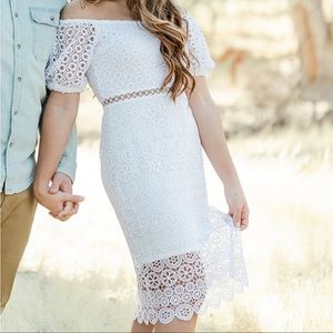🤍 Express - White off the shoulder dress - size small